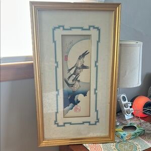 Framed Art Print with Birds in Gold Frame